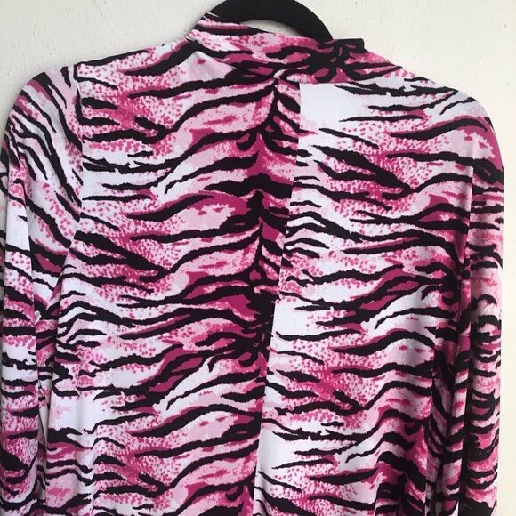 FASHION NOVA September Pink Zebra Tiger Mock Neck Mini Dress - Picture 8 of 10